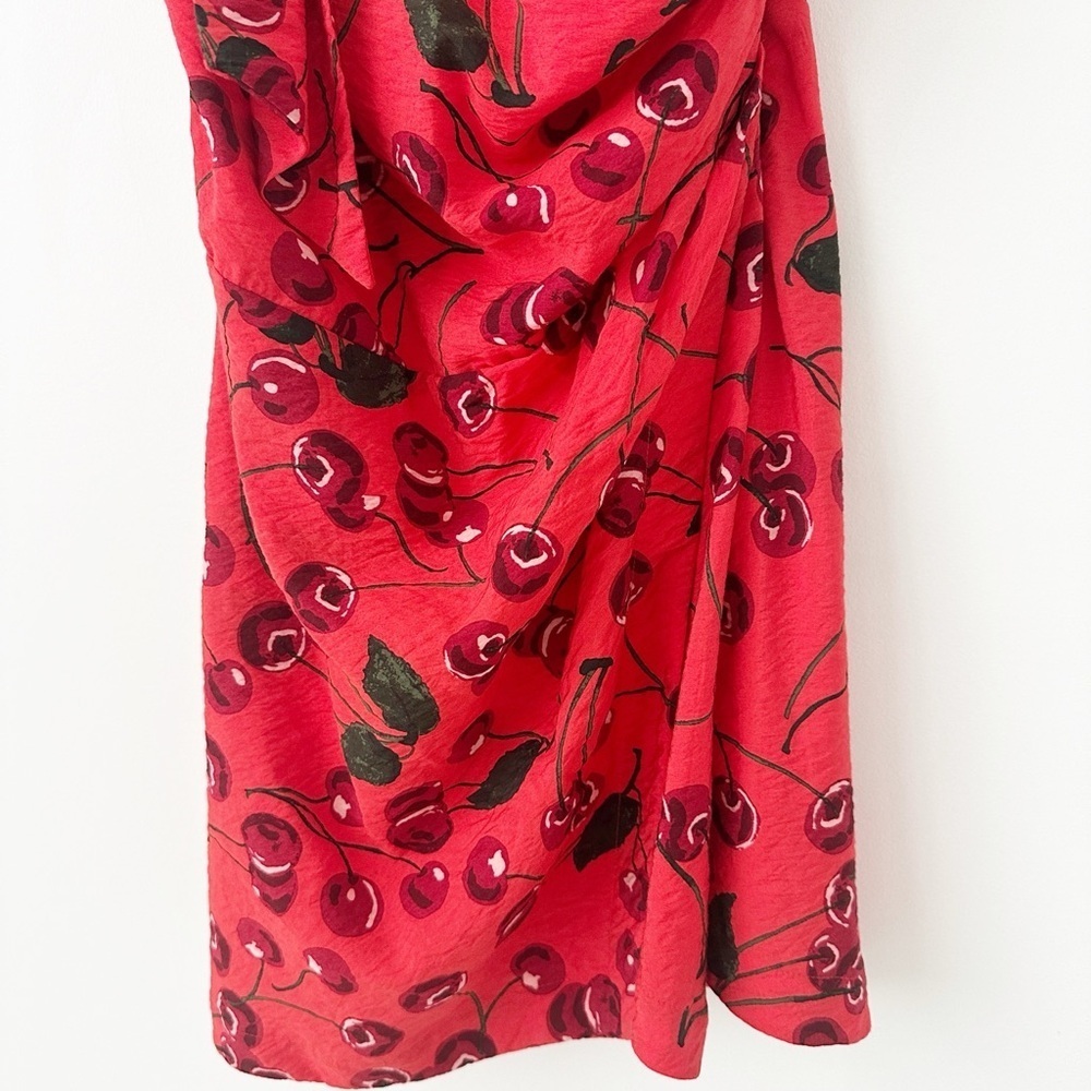 NWT Anthropologie Cherry One-Shoulder Printed Mini Dress 0P Maeve Party - Picture 8 of 12